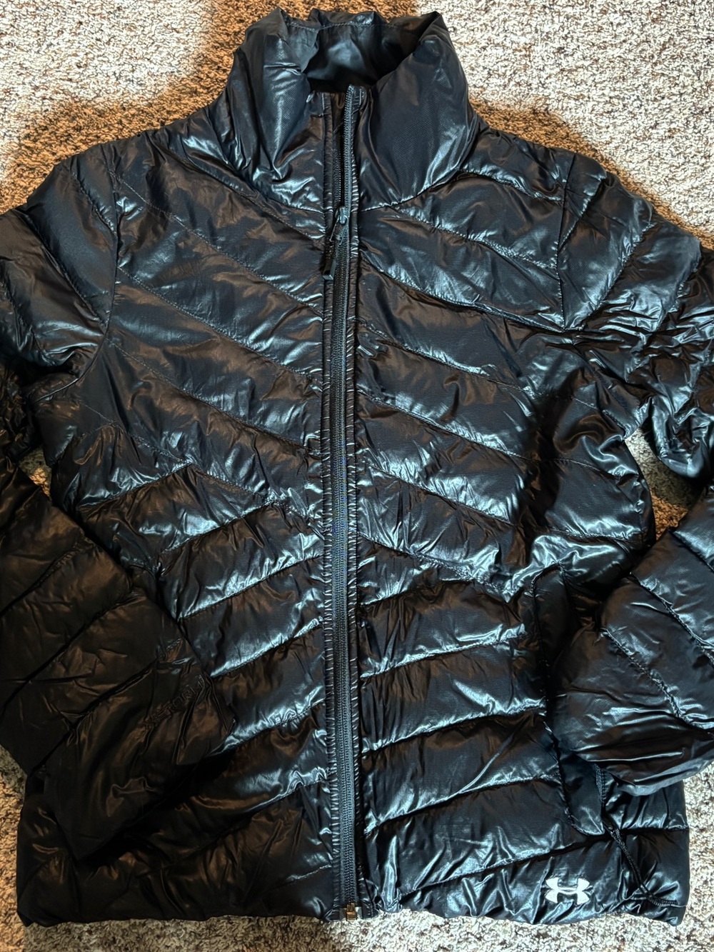 Under Armour Women's Shiny Black Quilted Packable Puffer Jacket